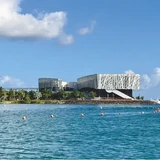 Mémorial ACTe vu depuis la mer à Pointe-à-Pitre